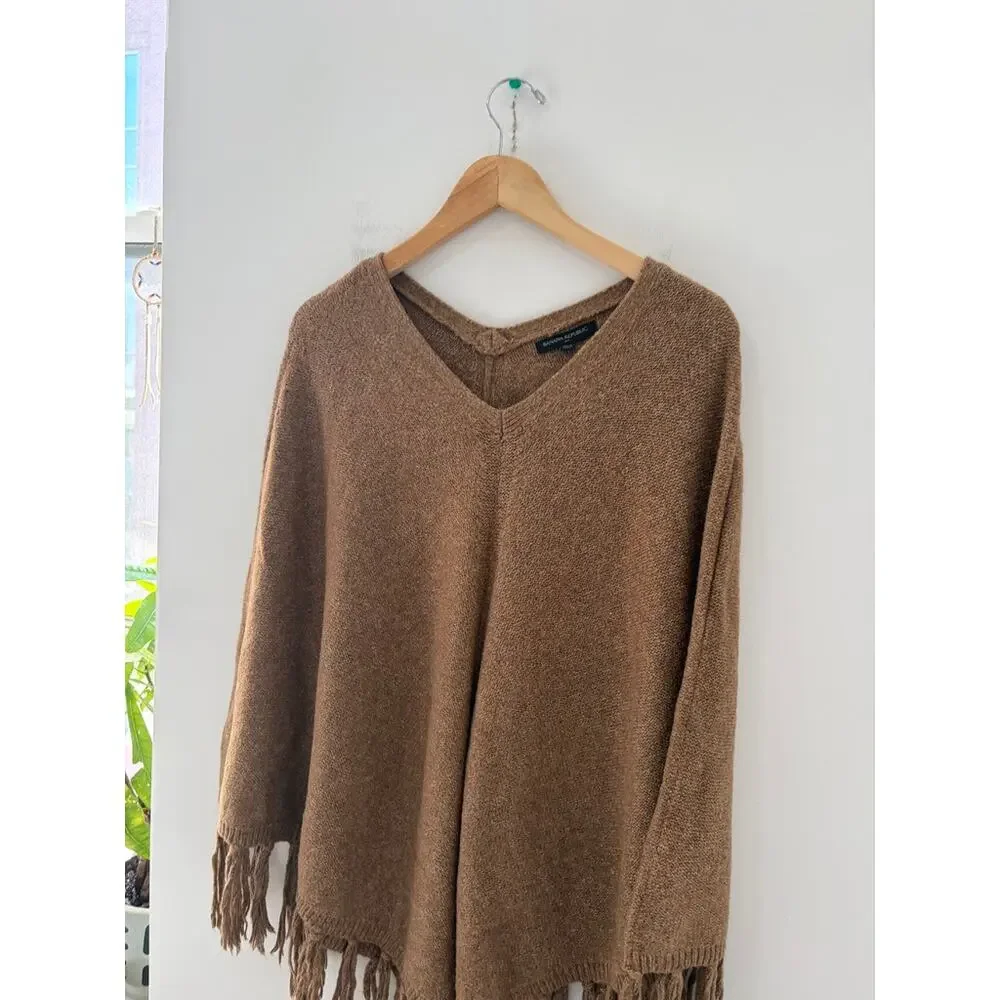 Banana Republic Brown Knit Poncho Size Medium/Large